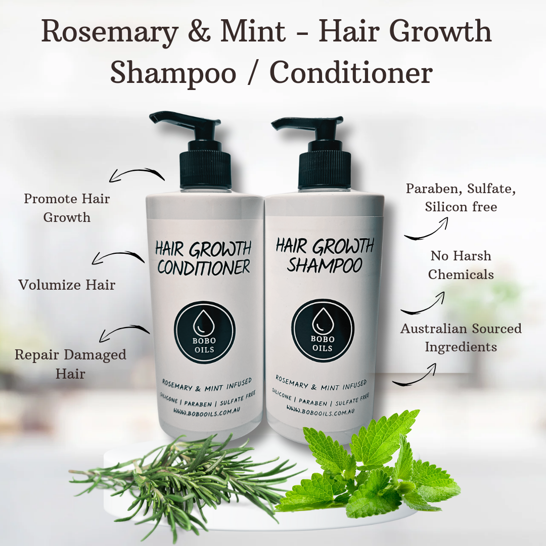 Rosemary & Mint Hair Growth Shampoo and Conditioner for Men / Women - BOBO OILS