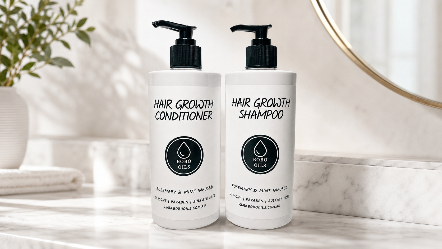 BOBO OILS Rosemary and Mint Shampoo and Conditioner set