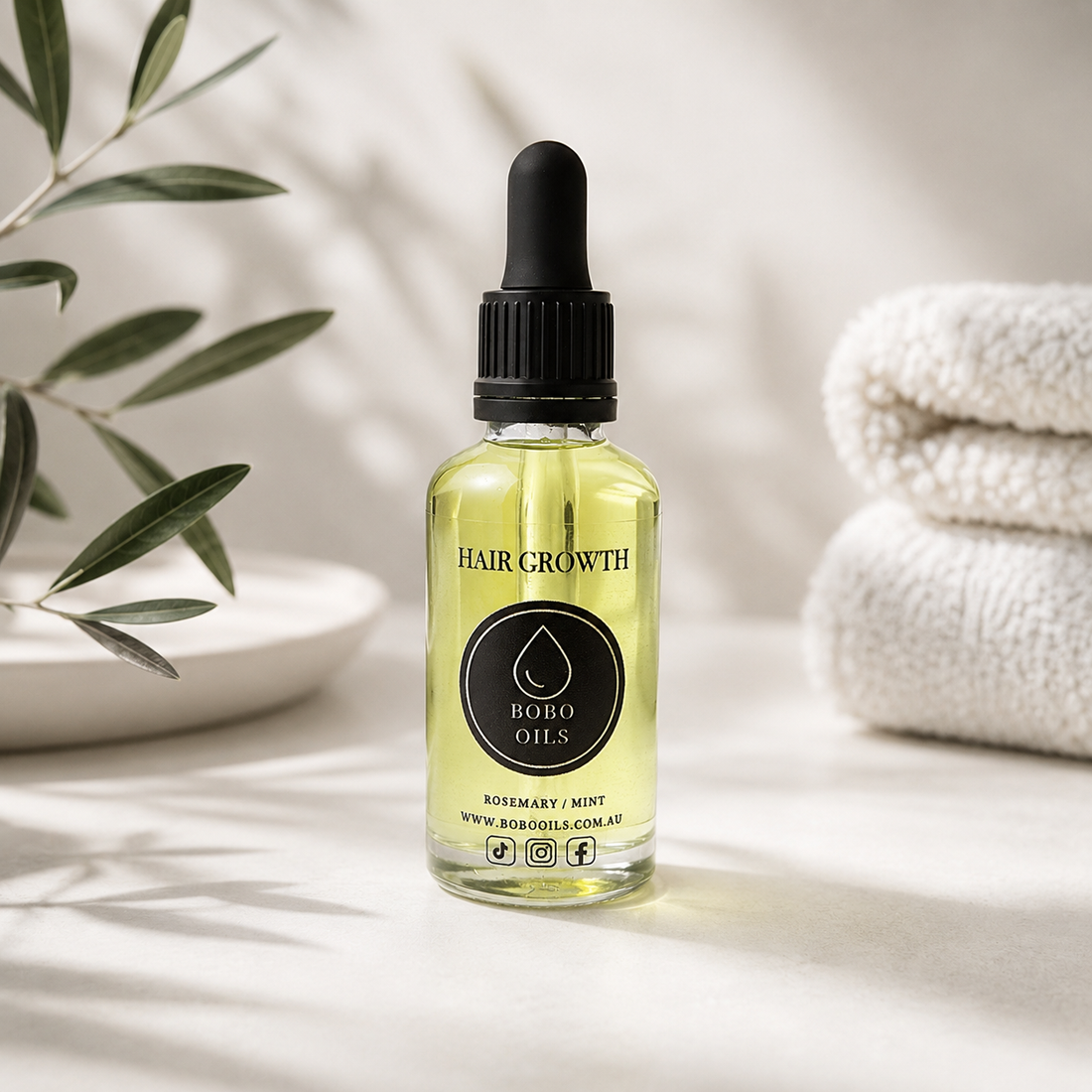 BOBO OILS Rosemary and Mint Hair Growth Oil bottle