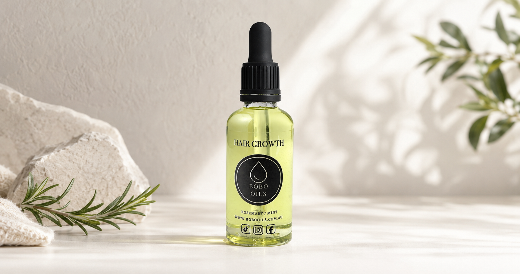 BOBO OILS Rosemary and Mint Hair Growth Oil bottle