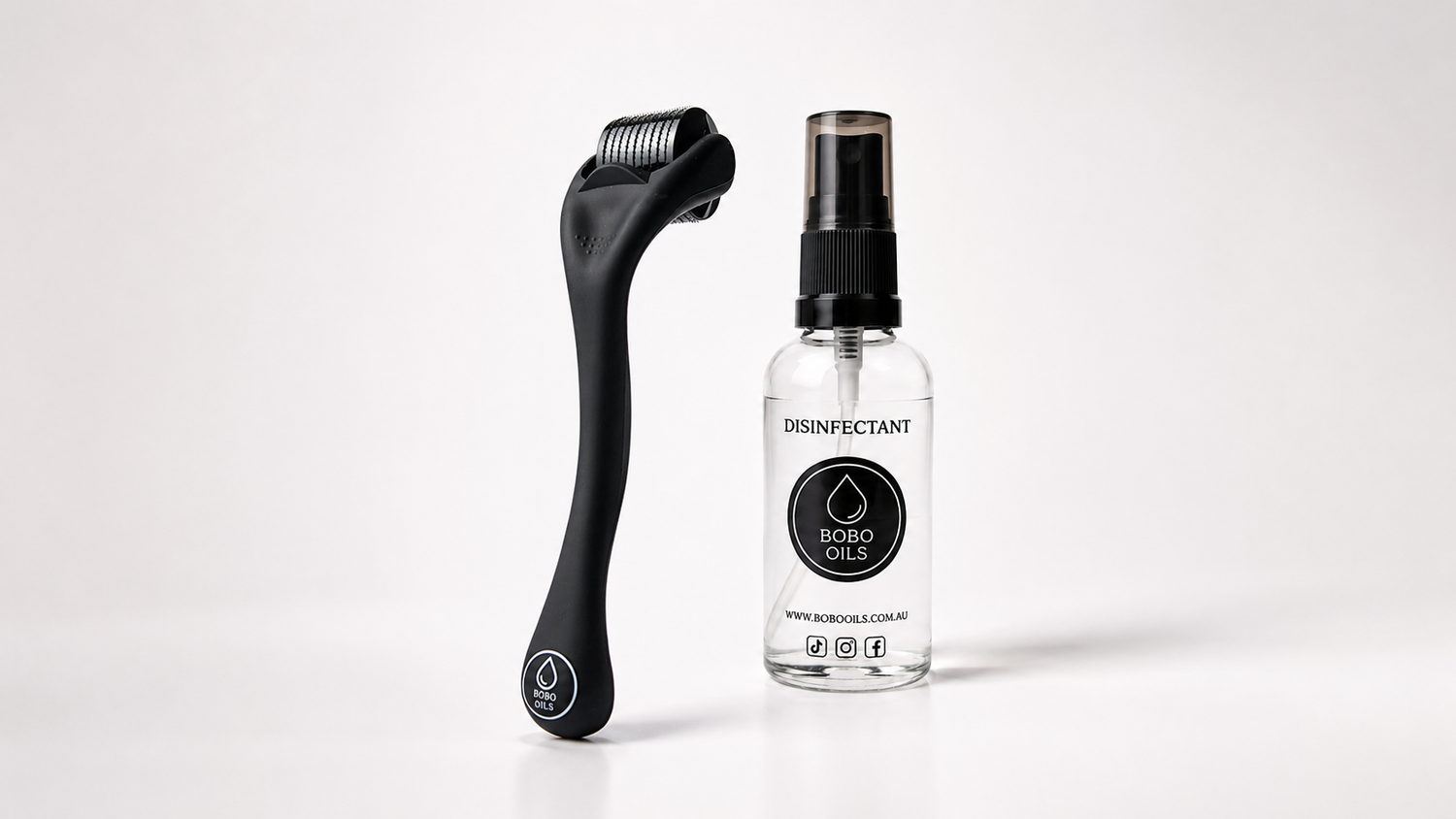 BOBO OILS Scalp Derma Roller and Disinfectant Spray