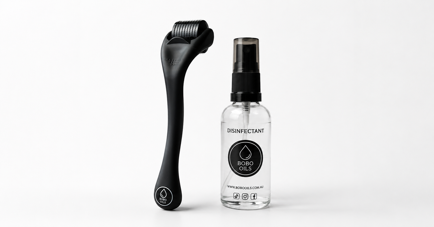 BOBO OILS Scalp Derma Roller and Disinfectant Spray
