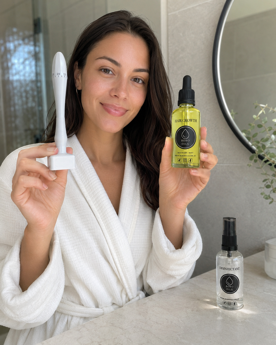 BOBO OILS Adjustable Scalp Derma Stamp + Disinfectant Spray
